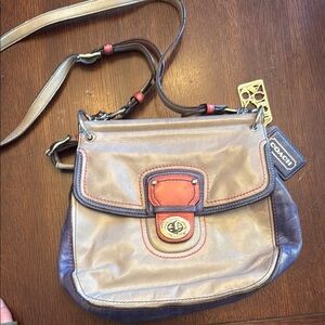 Coach Tan and Brown Crossbody Bag